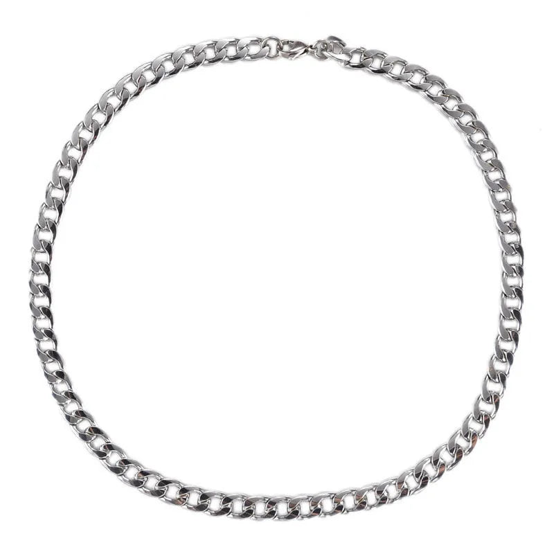 CUBAN LINK 3 TO 7 MM STAINLESS STEEL NECKLACE FOR MEN CHOKER JEWELRY