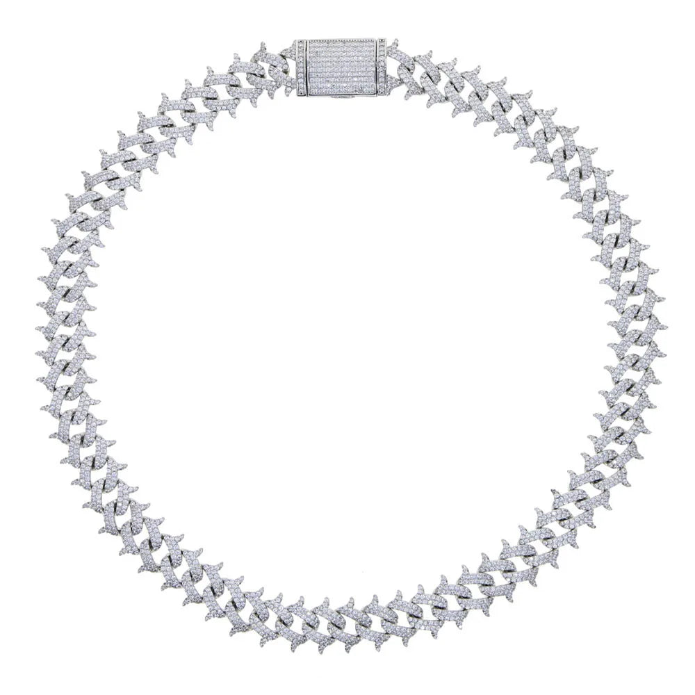 Iced Out Bling Miami Cuban Chain Necklace Gold Silver Color CZ Cubic Zirconia Link Men Women Hip Hop Jewelry