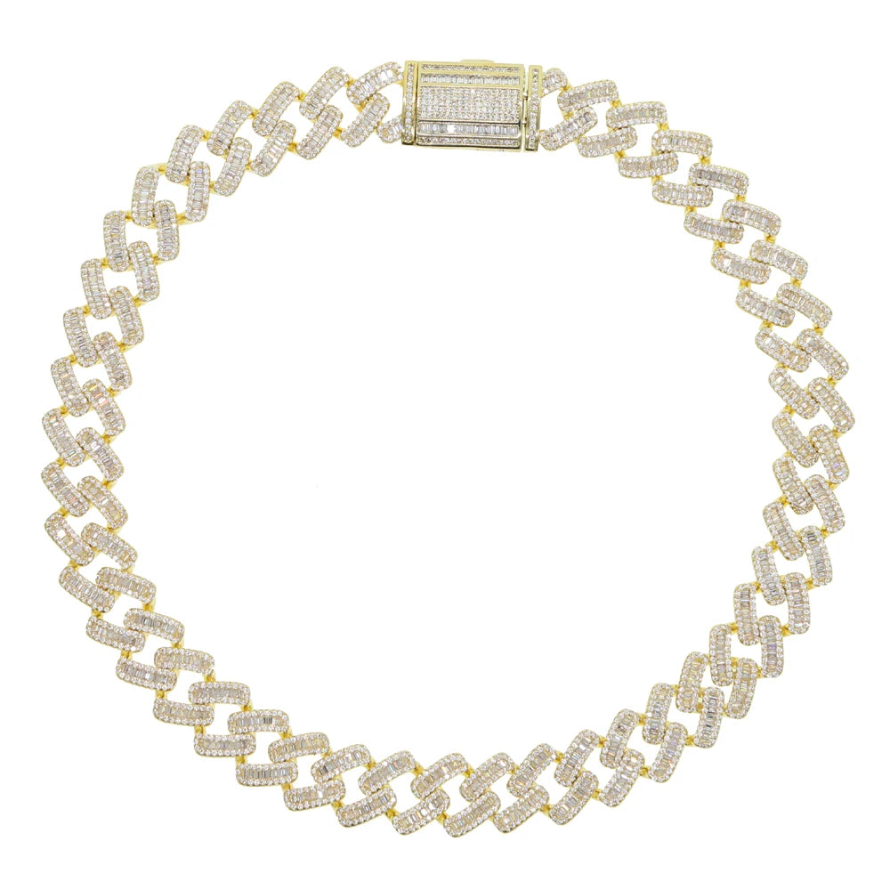 Iced Out Bling Miami Cuban Chain Necklace Gold Silver Color CZ Cubic Zirconia Link Men Women Hip Hop Jewelry