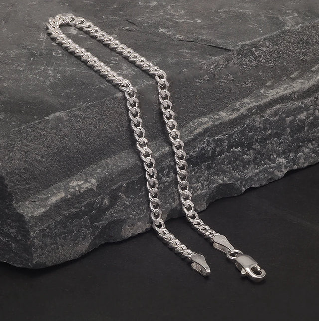 3mm Solid 925 Sterling Silver Cuban Link Chain Bracelet for Men Women Sturdy Miami Cuban Chain Trendy Wristband Jewelry