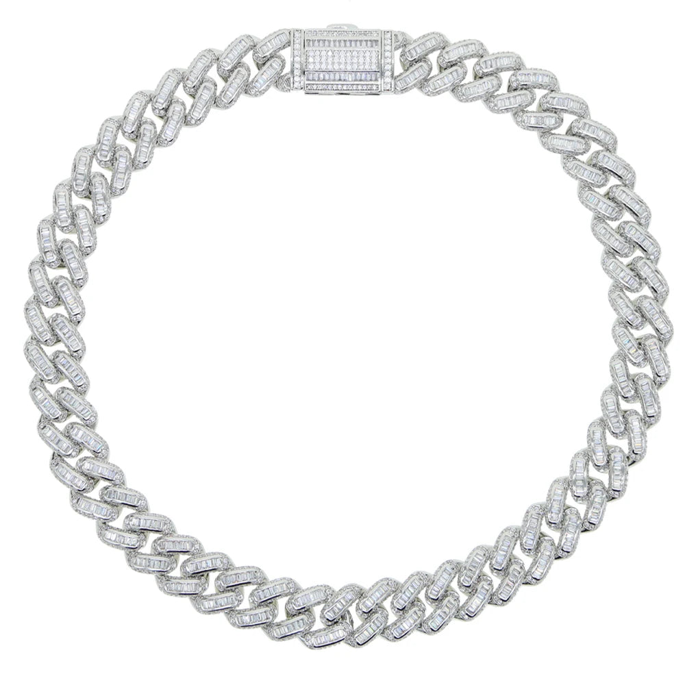 Iced Out Bling Miami Cuban Chain Necklace Gold Silver Color CZ Cubic Zirconia Link Men Women Hip Hop Jewelry