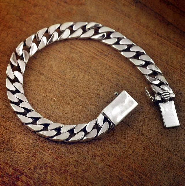 Silver Plated High Quality Fashion Miami Cuban Chain Bracelet Men's Trend Charm Bracelet Casual Business Party Jewelry Gift