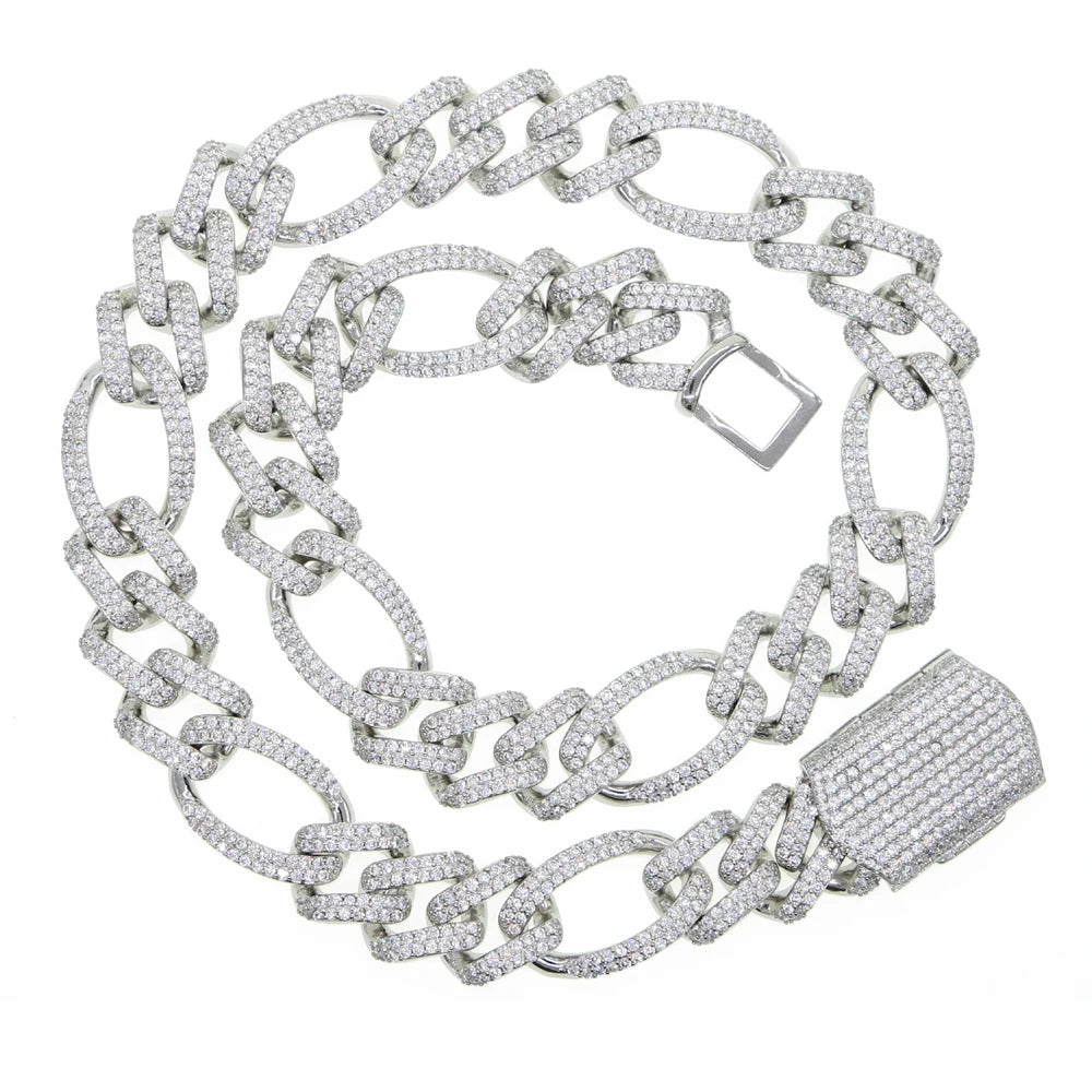 Iced Out Bling Miami Cuban Chain Necklace Gold Silver Color CZ Cubic Zirconia Link Men Women Hip Hop Jewelry