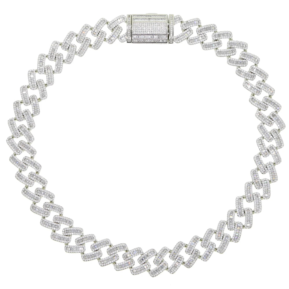 Iced Out Bling Miami Cuban Chain Necklace Gold Silver Color CZ Cubic Zirconia Link Men Women Hip Hop Jewelry